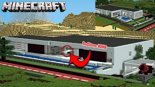 Minecraft : Visiting The Most Weirdest RedStone BUILD Modern House | RANDOMIZED