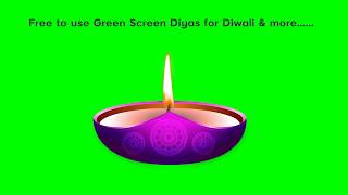 Green Screen Diwali Diyas | Diwali Greetings oil Diyas | Free to use | Royalty Free Footages