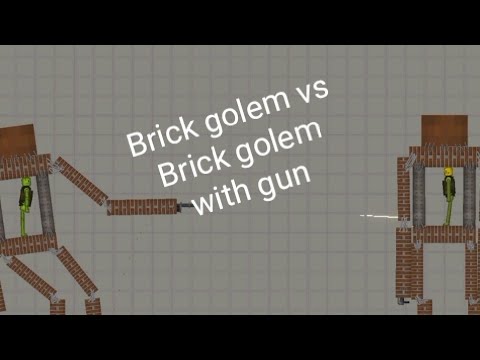Brick golem.m vs Brick golem.c but with gun in melon playground