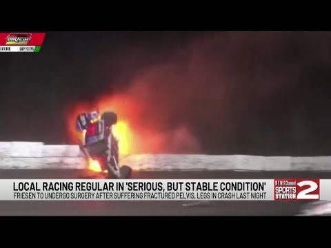 Stewart Friesen, Stammfahrer auf dem Utica-Rome Speedway, nach schwerem Unfall in „ernstem, aber ...