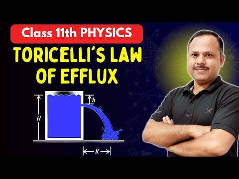 Torricelli's Law of Efflux  | Fluid Mechanics | 11th #neet #cbse
