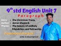The Christmas Truce 9th Standard English Slow Learner S Paragraph UNIT 7 Supplementary
