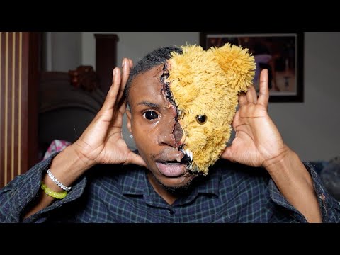 Scary Teddy Bear Split face tutorial