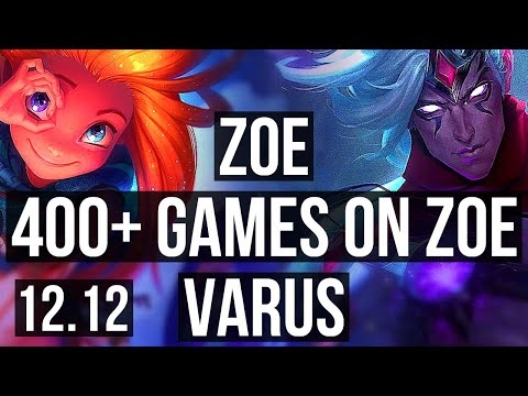 ZOE vs VARUS (MID) | 9/0/4, 1.9M mastery, Legendary, 400+ games | NA Master | 12.12
