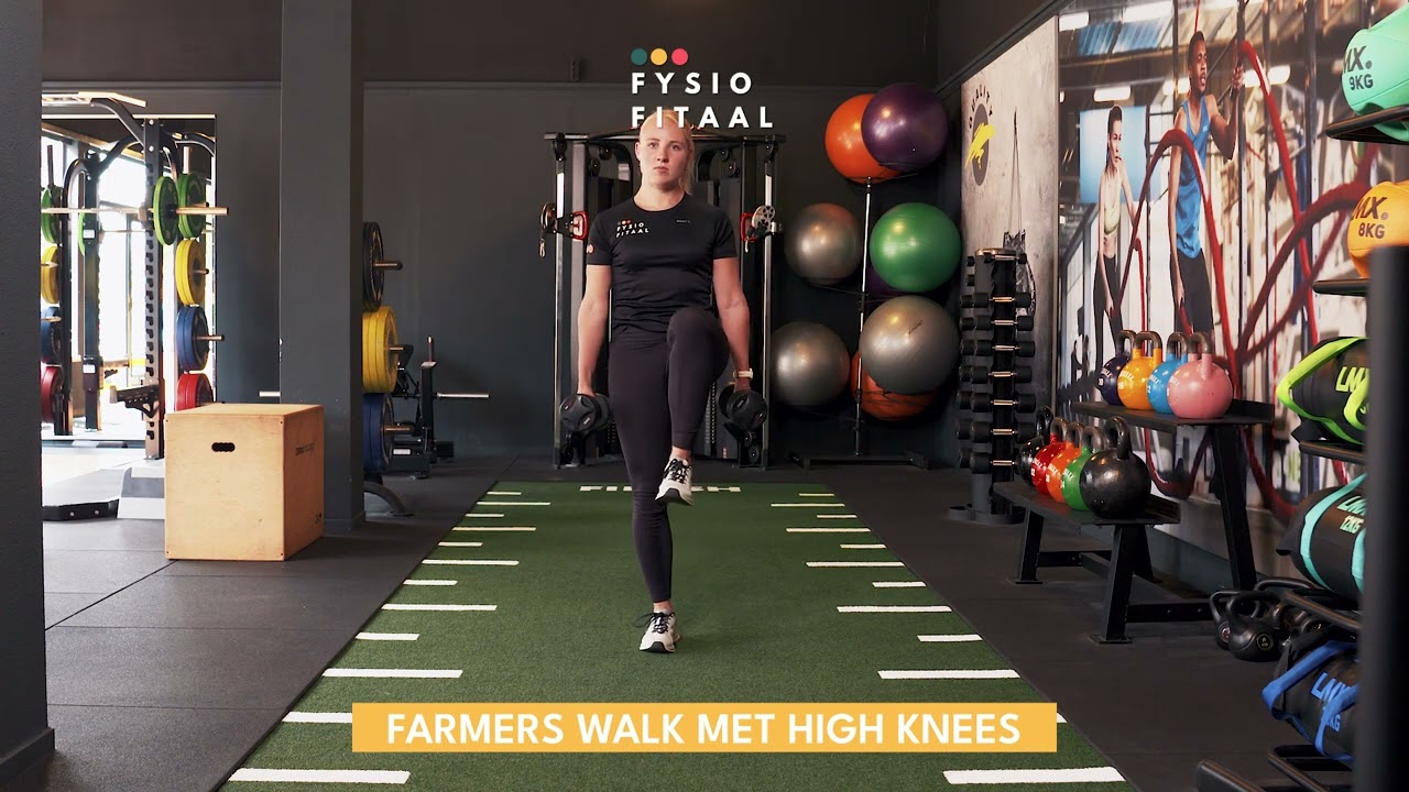 Video thumbnail: Farmers walk met high knees — instructievideo