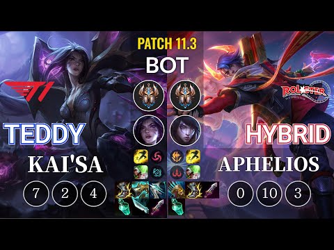 T1 Teddy Kai'Sa vs KT HyBriD Aphelios Bot - KR Patch 11.3