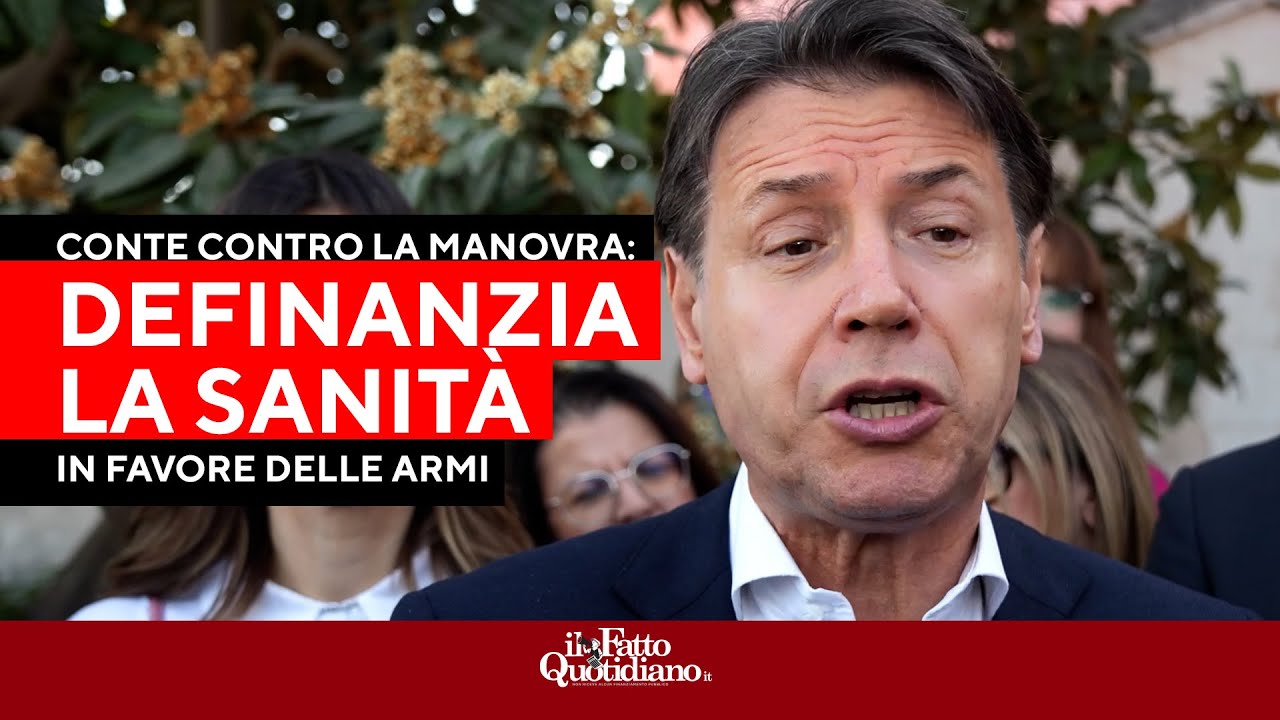 Conte: "La manovra di Meloni definanzia la sanità in favore delle armi"