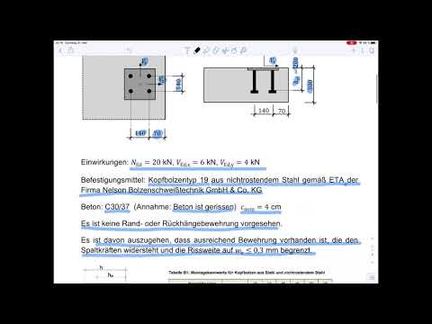 Massivbaukonstruktionen – Beispiel 1 – Befestigungsmittel (Teil 1)