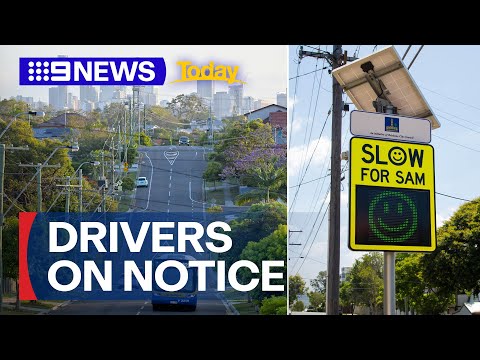 New data reveals Brisbane drivers speeding through 'Slow for SAM' signs | 9 News Australia