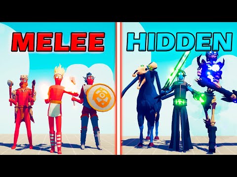 NEW HIDDEN UNITS vs MELEE UNITS TEAM - Totally Accurate Battle Simulator | TABS