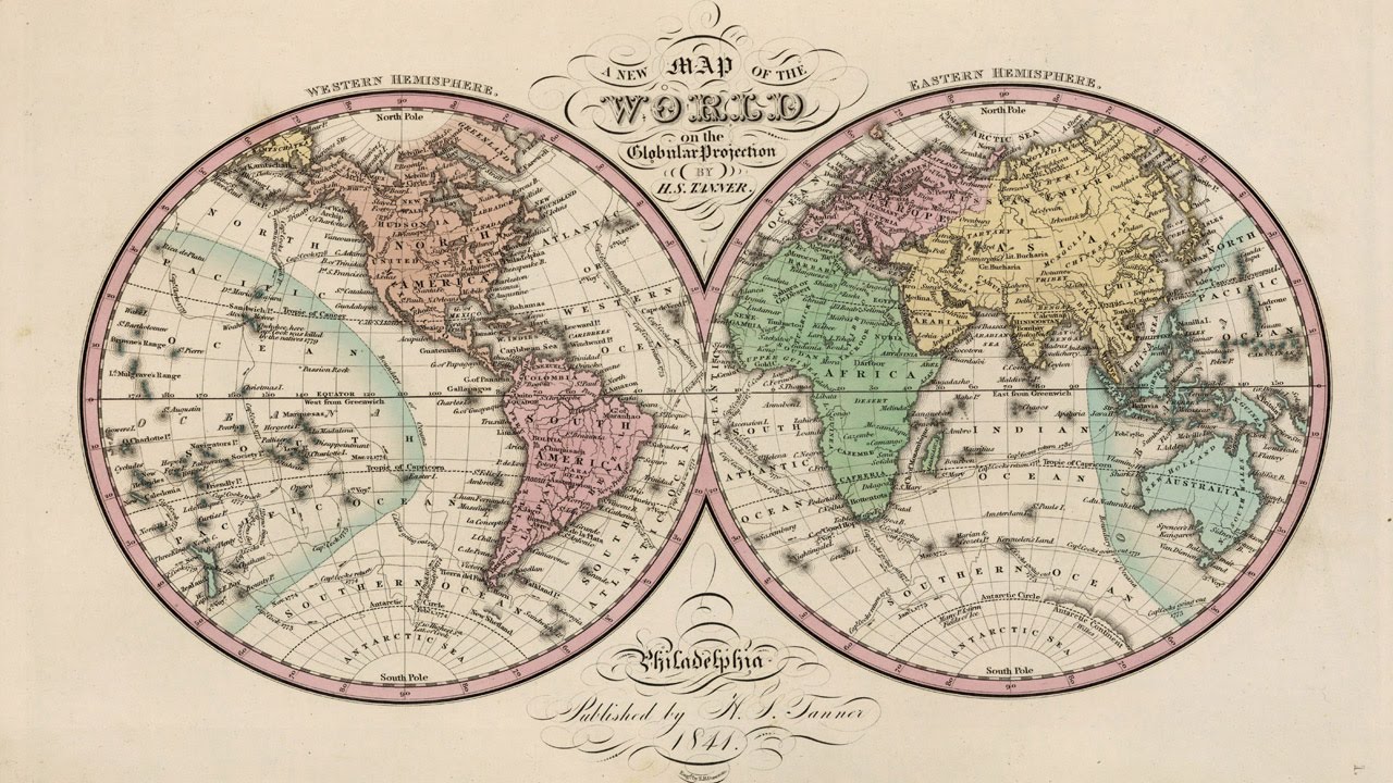 World Map (1842) Free Downloadable Image