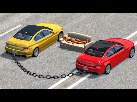 Chained Car Madness #1 - BeamNG Drive