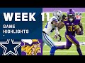 Cowboys vs. Vikings Week 11 Highlights | NFL 2020