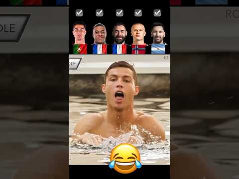 Ronaldo VS Fake Mbappe VS Benzema VS Fake Haaland VS Messi | Swimming Challenge |