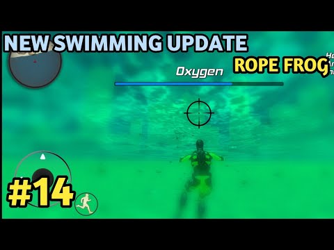 SWIMMING UPDATE IN GREEN ROPE HERO | ROPE FROG NINJA HERO GAMEPLAY #14
