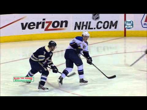 Kevin Shattenkirk seeing eye goal 1-0 April 12 2013 St. Louis Blues vs Columbus Blue Jackets NHL