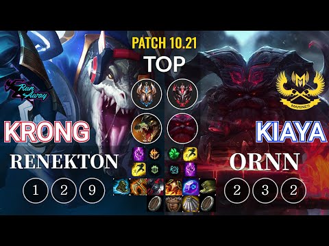 RNW KronG Renekton vs GAM Kiaya Ornn Top - KR Patch 10.21