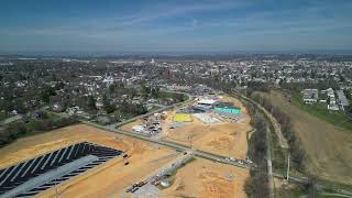 Aerial view showing construction of the new Lebanon Middle School