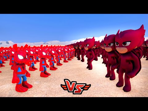 15,000 PJ Masks vs 15,000 Squirrel Spider-Men! 🕷️ UEBS