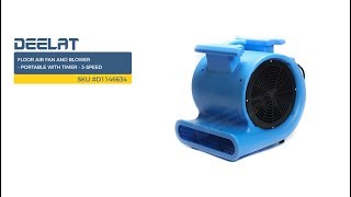 Floor Air Fan and Blower - Portable with Timer - 3-Speed SKU #D1146634