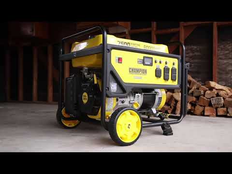 Champion 6000-Watt Portable Generator with CO Shield® and Wheel Kit (Model 201033)
