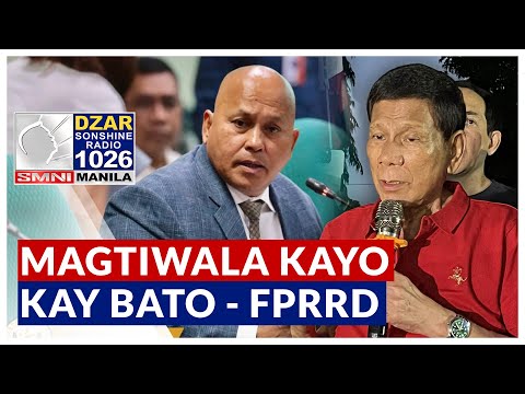 Magtiwala kayo kay Sen. Bato – Former Pres. Rody Duterte sa imbestigasyon ng Senado sa PDEA Leaks