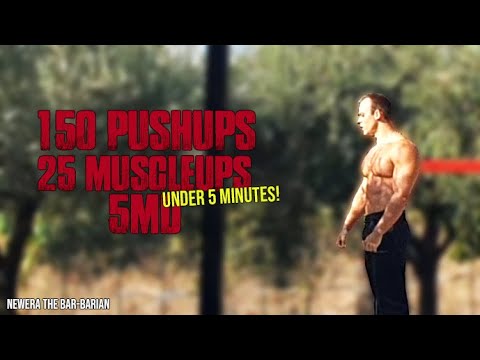 150 Pushups 25 Muscleups 5MD (Under 5 Minutes!) - Serg aka NewEra The Bar-Barian