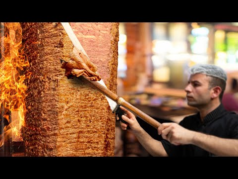 Hunderte Fleischschichten für den Perfekten Türkischen Döner Kebab | Street Food