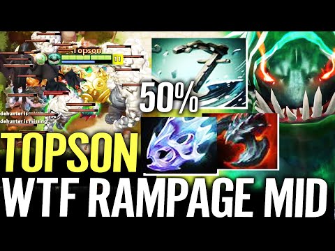 🔥 TOPSON Tidehunter WTF RAMPAGE MID — 17min Satanic + Moonshard 50% ANCHOR SMASH Dota 2 Pro