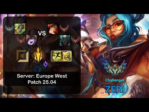 Zeri ADC + Lulu vs Miss Fortune + Pyke - EUW Challenger - Patch 25.04
