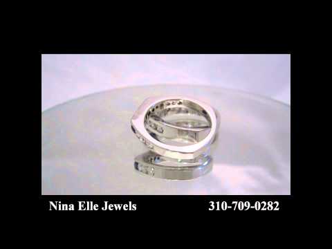 Round Cut Sapphire & Diamonds Semi-Tension Engagement  Ring Sa2200