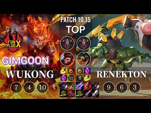 FPX GimGoon Wukong vs Renekton Top - KR Patch 10.15