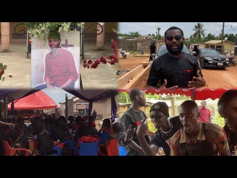 Godwin Dughan’s funeral 🛌, sympathizers from Ajumako-Enyan-Essiam gather at Ajumako Kromaim 💀 😢 😔