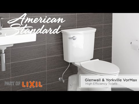 Glenwall® VorMax® Two-Piece 1.28 gpf/4.8 Lpf Right-Hand Trip Lever Back Outlet Elongated Wall-Hung EverClean® Toilet // WHITE // YouTube Video
