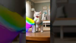 🌈🐱 Total Paintpocalypse: Cats Drenched in Rainbow Chaos 🎨🧼#cat #supercattales #catfunny #kitten