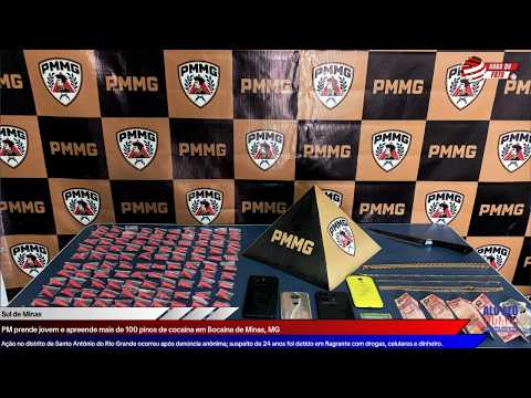PM prende jovem e apreende mais de 100 pinos de cocaína em Bocaina de Minas, MG