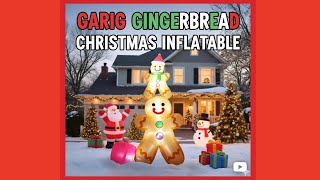 GARIG GINGERBREAD FATHER AND SON CHRISTMAS INFLATABLE