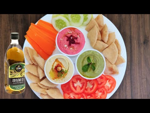 3 Types Of Hummus Recipe | Easy Chickpea Spread | Lebanese Hummus | Healthy Dip काबुली चना चटनी Video