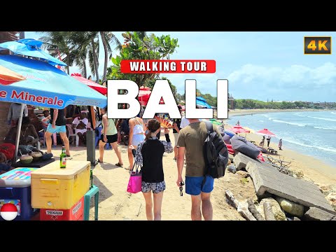 Kuta, BALI - Kuta Beach & Downtown 4K Walking Tour