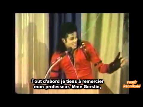 Michael Jackson inauguration auditorium  Gardner St School 1989 sous titres francais
