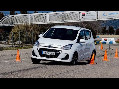 Hyundai i10 2017 – Maniobra de esquiva (moose test) y eslalon | km77.com