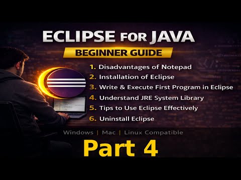 Eclipse For Java Beginners Installation First Program Complete Guide Part 4