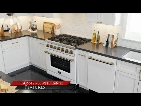 Forno Massimo 36 Inch Freestanding Dual Fuel Range (FFSGS6125-36WHT)