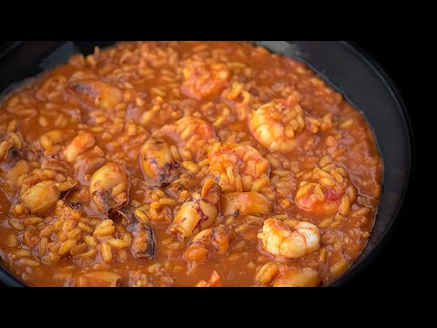 Arroz meloso de gambas y chipirones