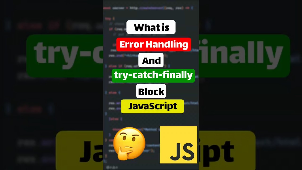 JavaScript Error Handling Explained 🔥 | try-catch-finally with Real Example #error #trycatch #handle