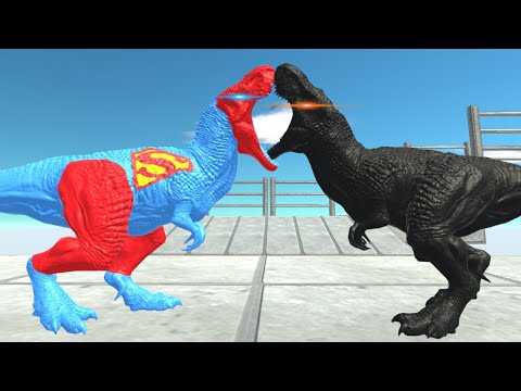 SUPERMAN T-REX DEATH FALL - Tom Gameplay (Animal Revolt Battle Simulator)