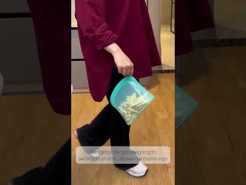 Gambar Picas Kantong Wadah Makanan Silikon Reusable 1.2 Liter - Hijau