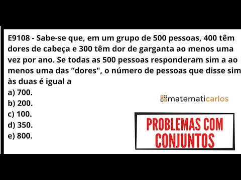 Problemas com Conjunto com Diagrama de Venn - QUESTÃO 21 - E9108