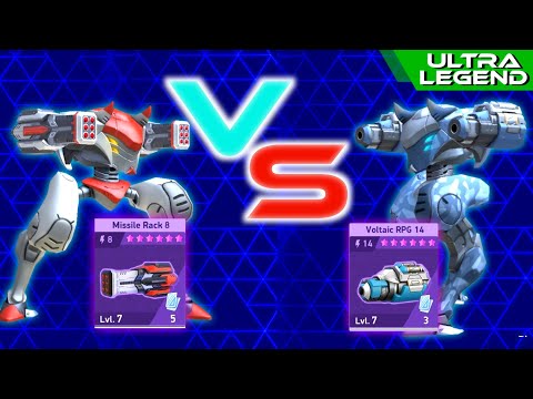 Tengu - Missile Rack 8 VS Voltaic RPG 8 | The Missile War | Mech Arena