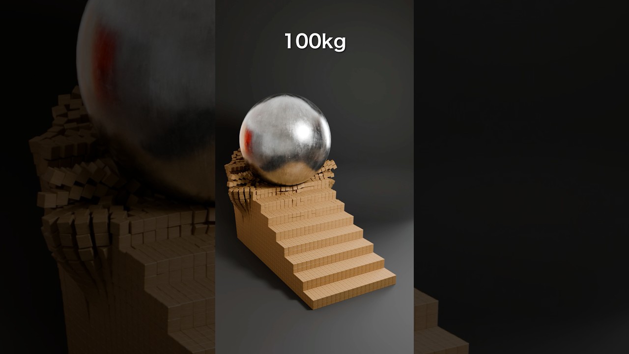 Metal Ball vs Wood Block Stairs